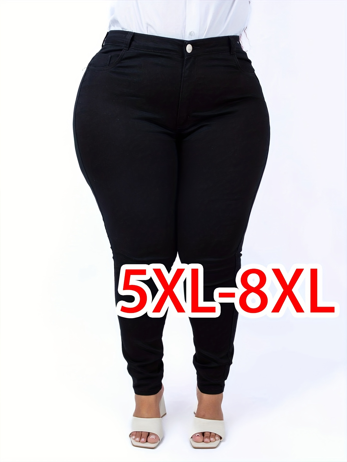 Grote maten skinny jeans met hoge taille voor dames