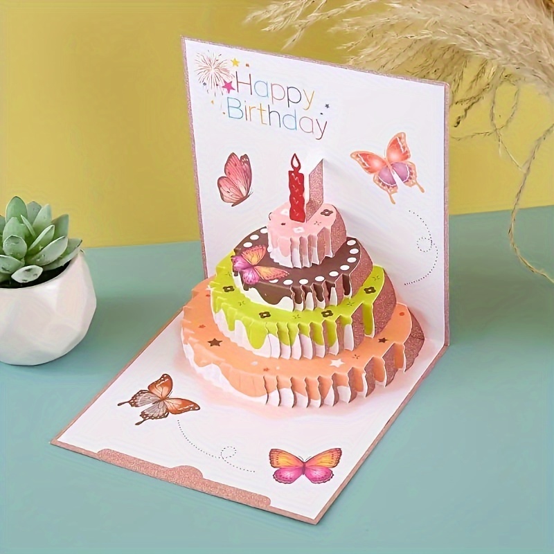E-shop Hochwertige 3D Pop-Up Geburtstagskarte (mit Umschlag) – Spezielles Glitzerpapier, Elegantes Design, Geeignet für Jedermann, Hochwertige Business