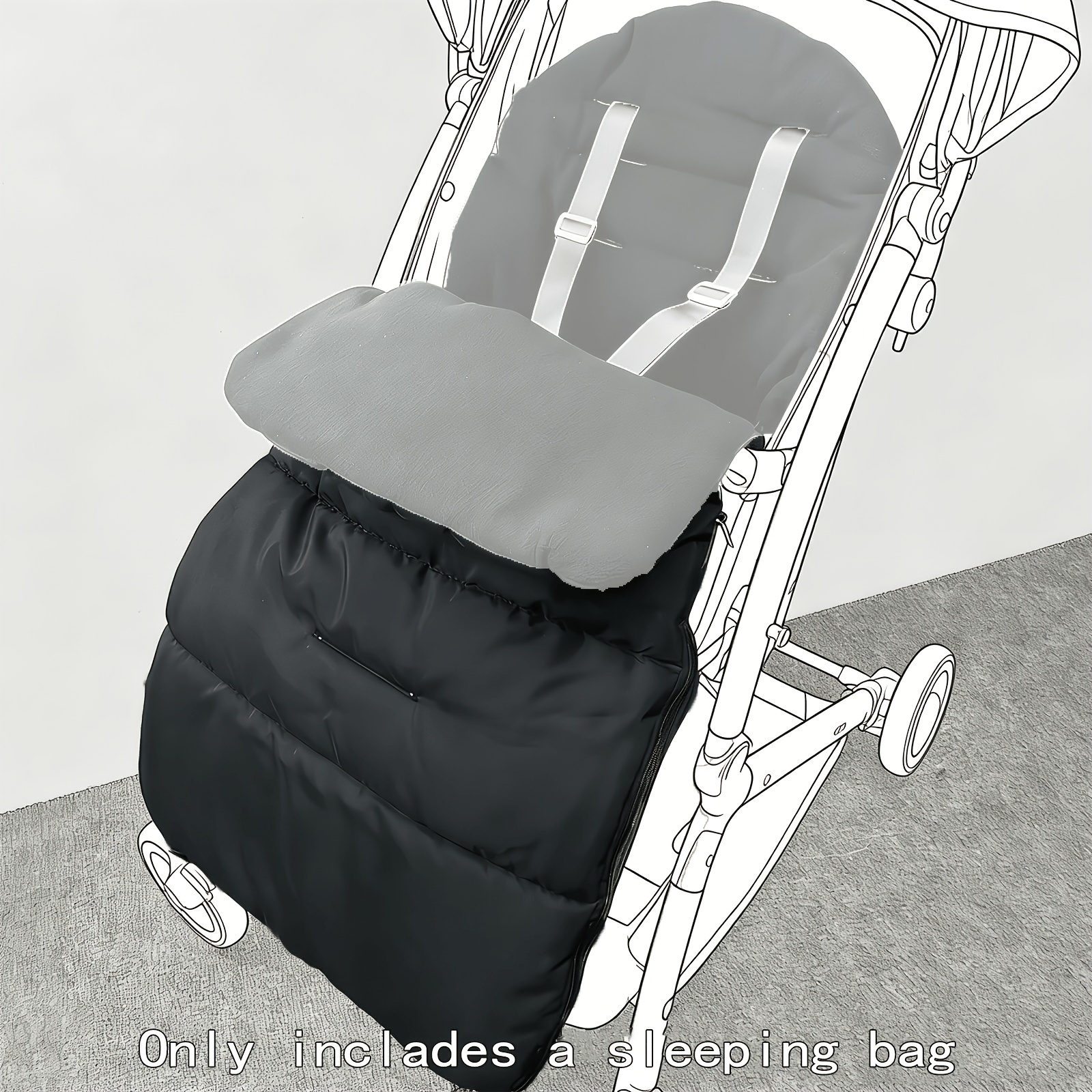 A Baby Stroller Footmuff Easy, Solid-colored, And Windproof, Suitable For Autumn And Winter