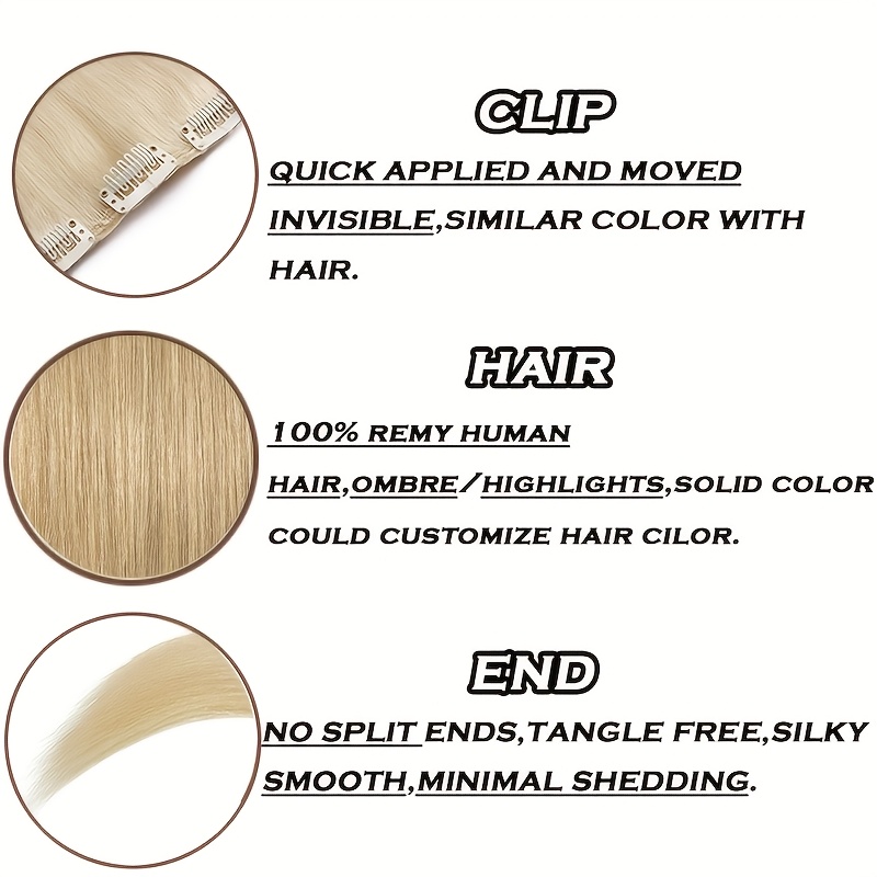 invisible clip in hair extensions 16 24 inch 8pcs 18 clips   real huamn hairpiece invisible clip ins hair extensions human hair seamless 100   human hair for travel   wedding party to add volumn and show your beauty details 4