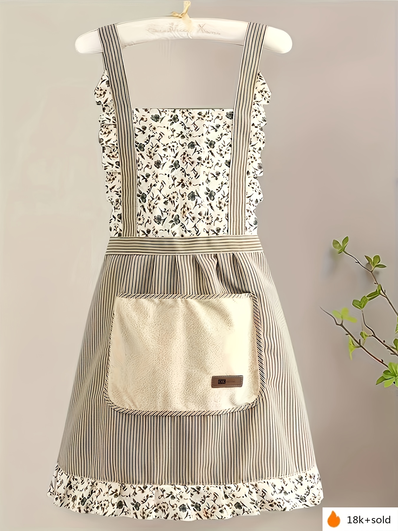 2 Schürzen Für Damen Mit Blumenmuster – Verstellbar, Atmungsaktiv, Größe 72x80 Cm, Mit Taschen
