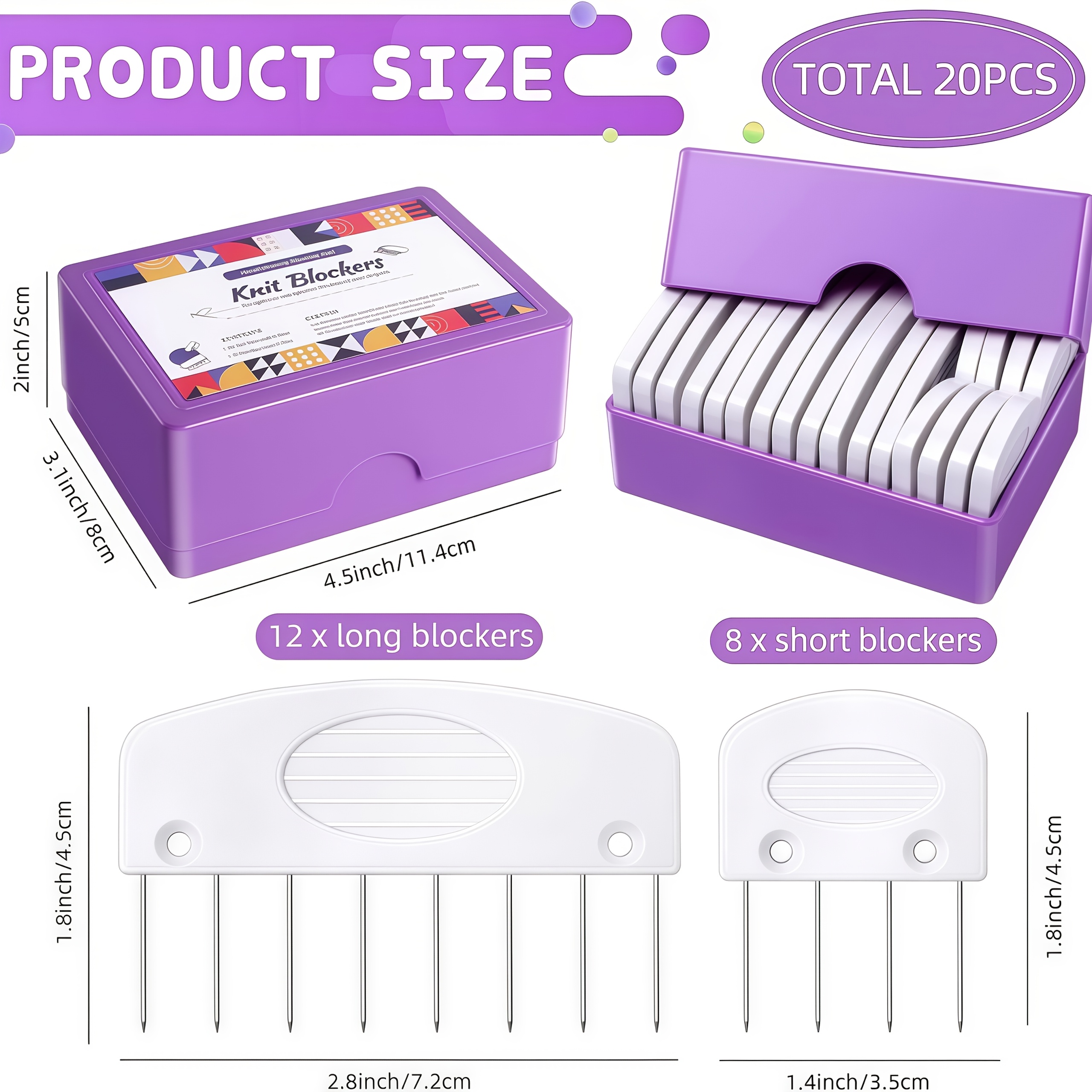 TEMU Pinces de fixation pour châle et pull en boîte , épingles de façonnage pour écharpe tricotée DIY, outils de couture à