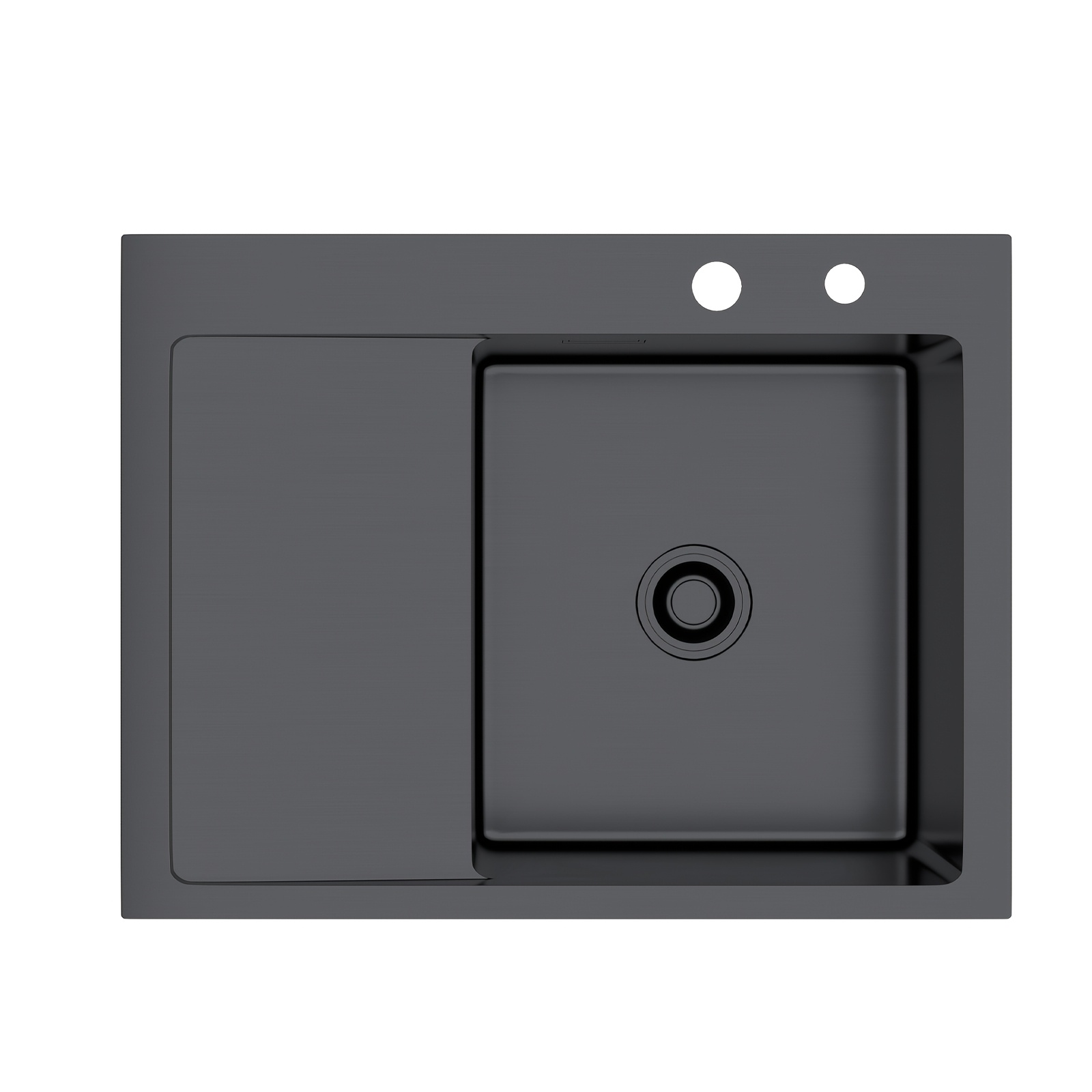 Image of 62x48cm Black Stainless Steel Large Single Bowl Sink Household Kitchen Sink With , Rust-proof And Corrosion-resistant, Suitable For Countertops
