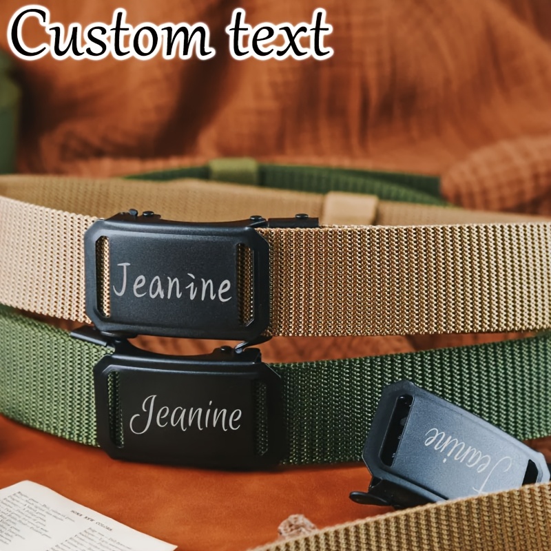 Personalized Custom Text Adjustable Canvas Belt