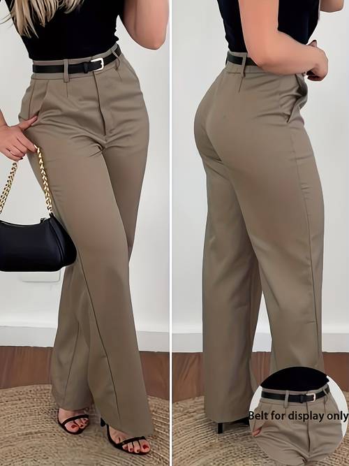 hmy beltless enhancing slightly flared suit pants high waist commuter trousers gentle and versatile taluan