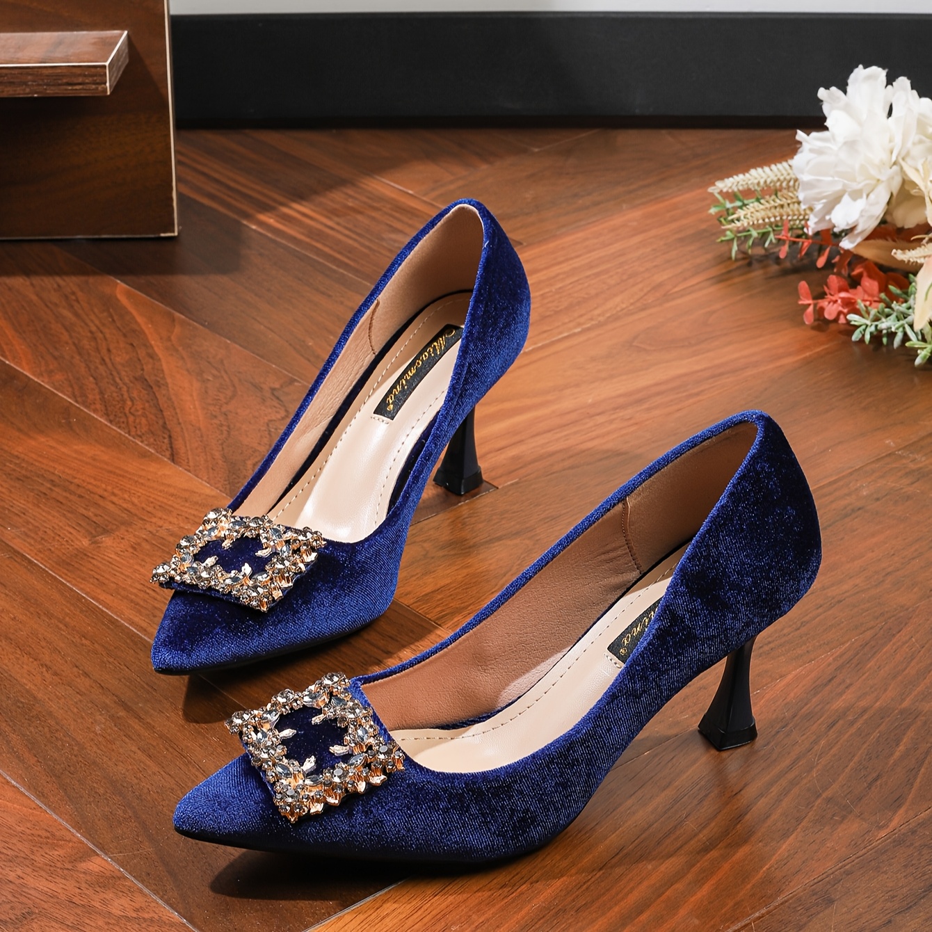 elegant women s velvet high heels pointed Temu Saudi Arabia