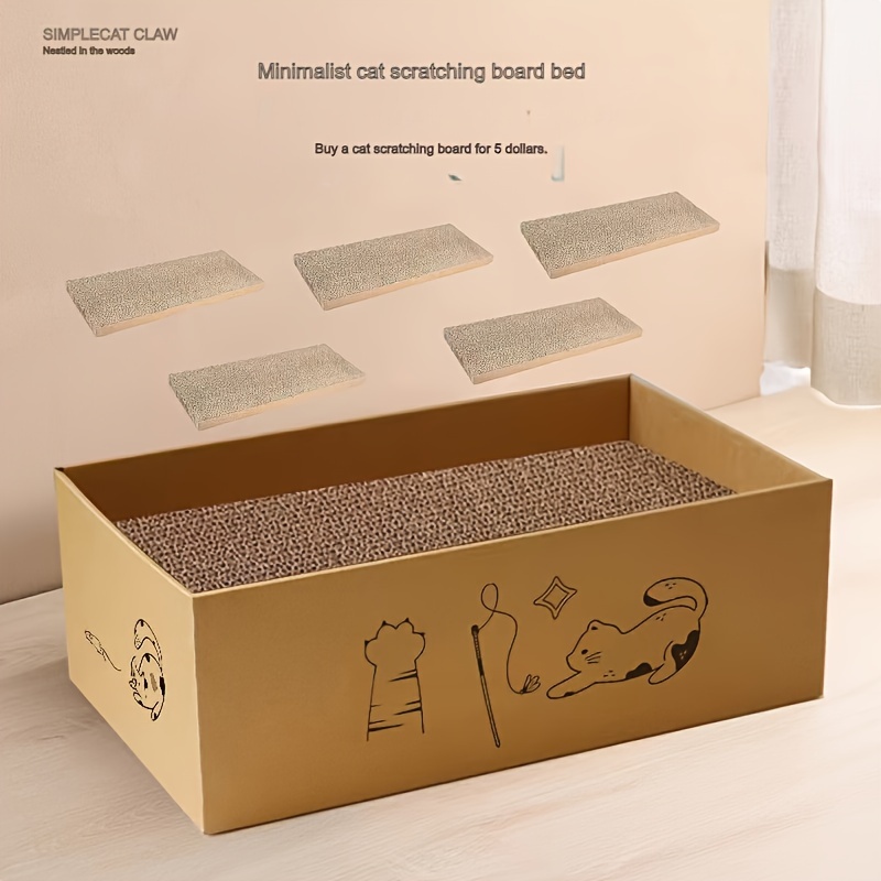 

5pcs Minimalist Cat Scratching Boards - Corrugated Cardboard, Sizes With Buy 1 Get Offer, Ideal For Cats, Cat Scratcher