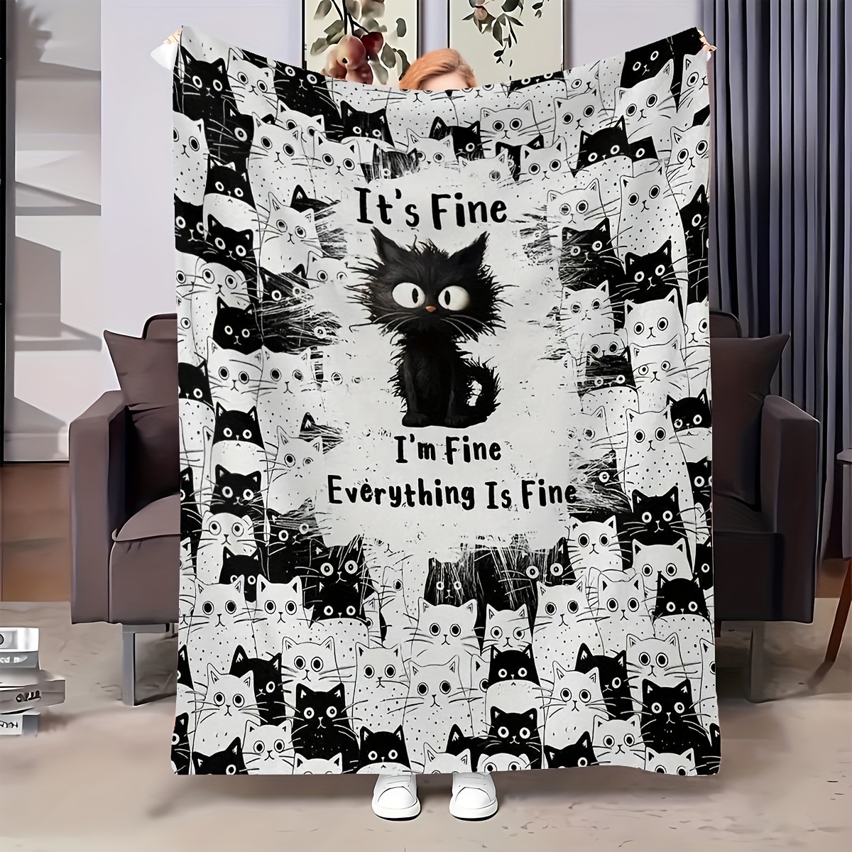 

's " Cat Blanket - , For Napping, For , Bedroom, Sofa, Bed - For Car , , And Pet Use -