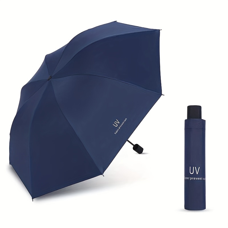 

Solid Color Uv Protective Folding Umbrella, Waterproof & Windproof Durable Casual Lightweight Portable Umbrella For Men & Women