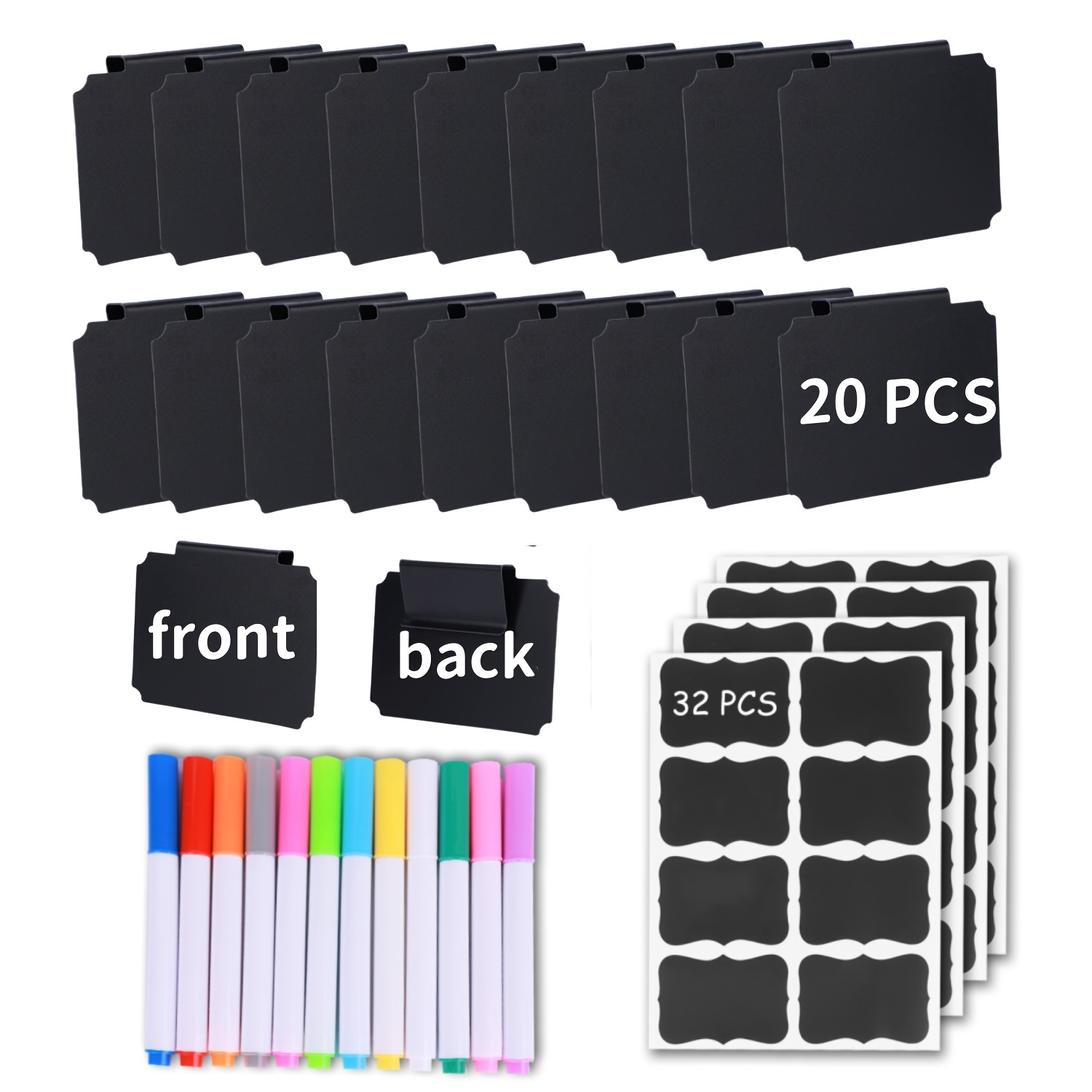 

Clip-on Basket Blackboard Labels, Storage Box Reusable Labels, Removable Storage Box Labels, Closet Basket And Storage Basket Rack With 12 Markers