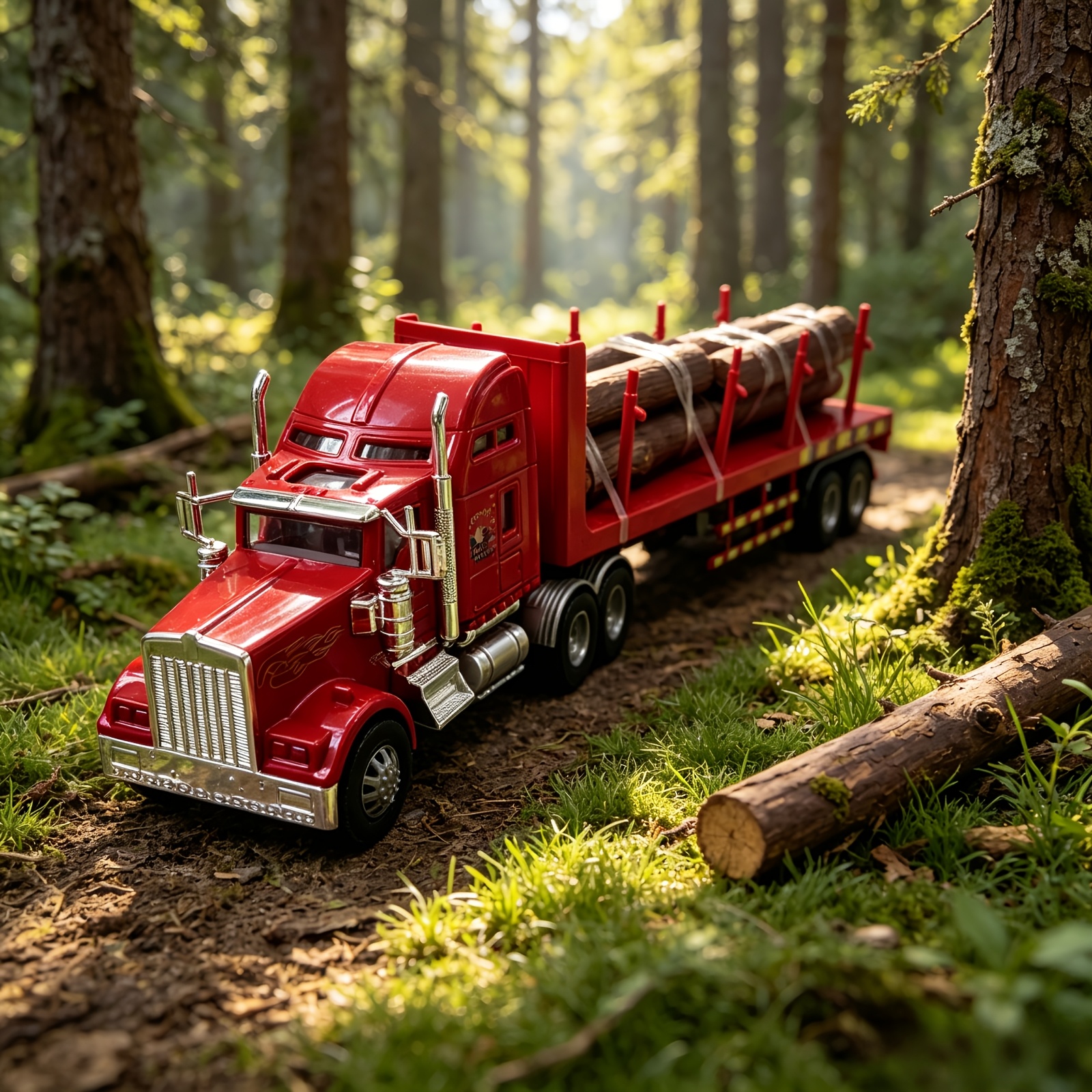 Heavy-Load Inertial Semi-Trailer Model Engineering Vehicle Toy
