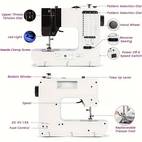 máquina de coser eléctrica portátil de diseño ancho estándar de . uu., ideal para uso doméstico - velocidad ajustable rápida y lenta, de tejidos de múltiples capas duraderos, enrollado automático, de operar, ideal para manualidades diy, ropa, accesorios, máquina de coser | máquina de coser | máquina de coser