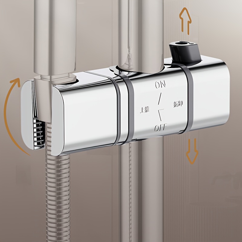 

1pc Shower Head Holder, No-drill Bathroom Adjustable Spray Bracket, Fits 0.87-0.98in Rails, 360° Rotation, Easy Installation, Bathroom Accessories