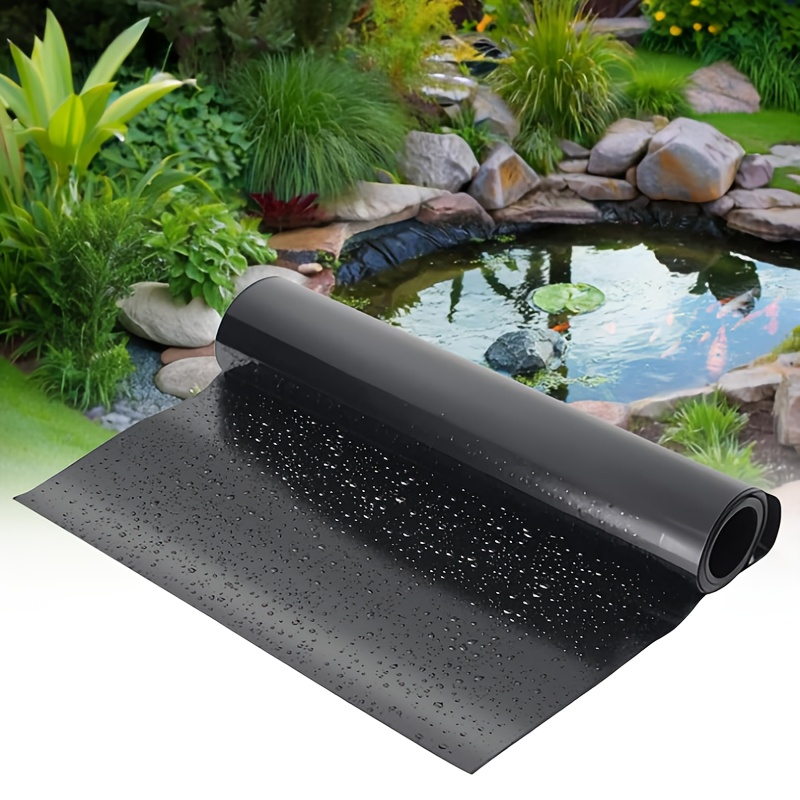 Pond Liner, 0.2mm Hdpe Black Flexible Fish Pond Liner, Garden Membrane Lining For Fish Landscaping