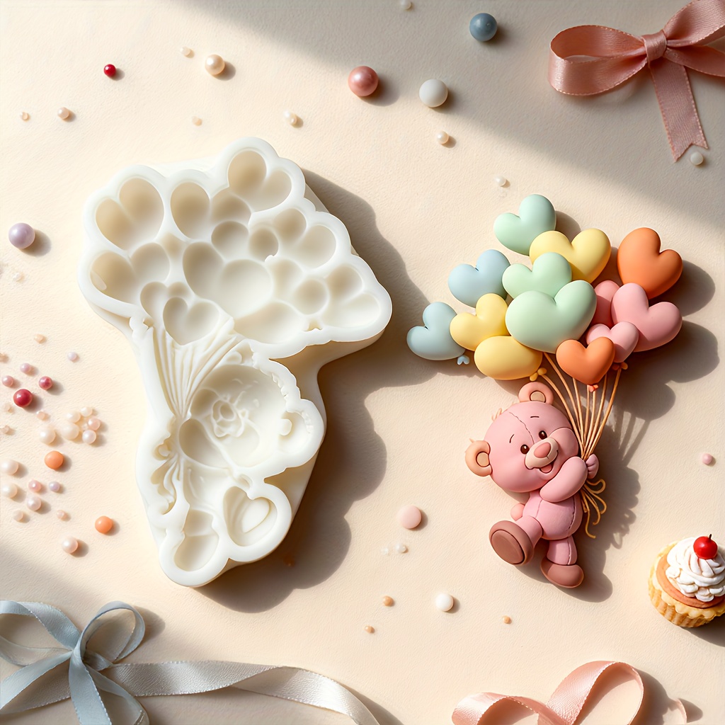1pc   balloon silicone mold diy resin casting mold suitable for clay aromatherapy plaster resin crafts jewelry making candle accessories soap home wedding party decoration for christmas valentines day gift making wedding