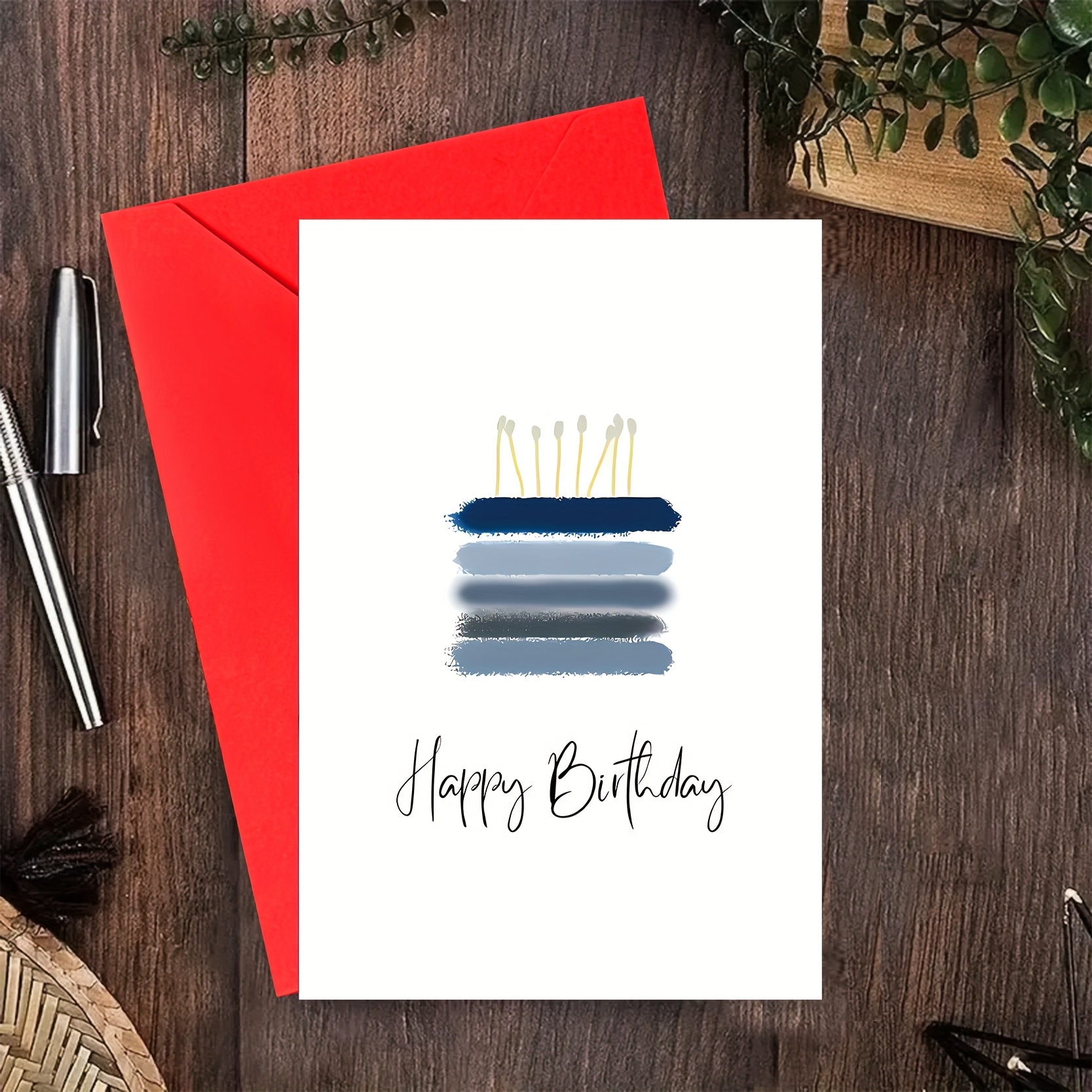 1 Cartoon Cake Themed Greeting Card With Envelope, High-quality Thick Paper, , Suitable As A Birthday Gift For - Greeting Card