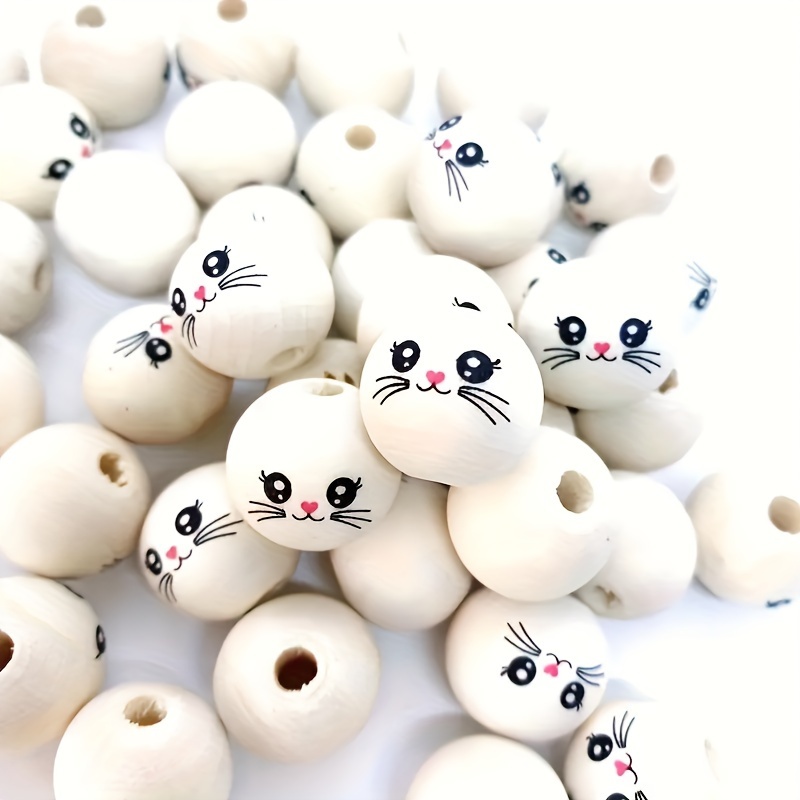 

20pcs Wooden , Cat For Diy Bracelet Jewelry Making