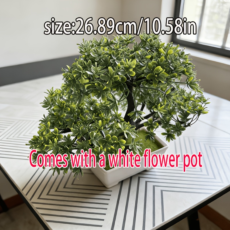Image of 1pc Of Exquisite Large 3-branch Pine And Bonsai Decoration / Home Office Desk Bonsai / Simulation - / Cabinet / Spring / Summer / Easter / Valentine's Day / 's Day / Mother's Gift