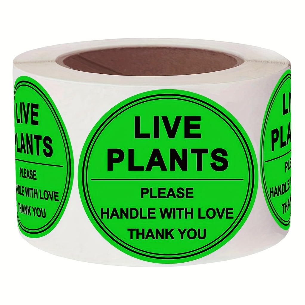 Image of 250pcs Of Stickers For Live Plants, Featuring A 2-inch Design That Emphasizes Careful Handling, Suitable For Shipping And Warehouse Pallets