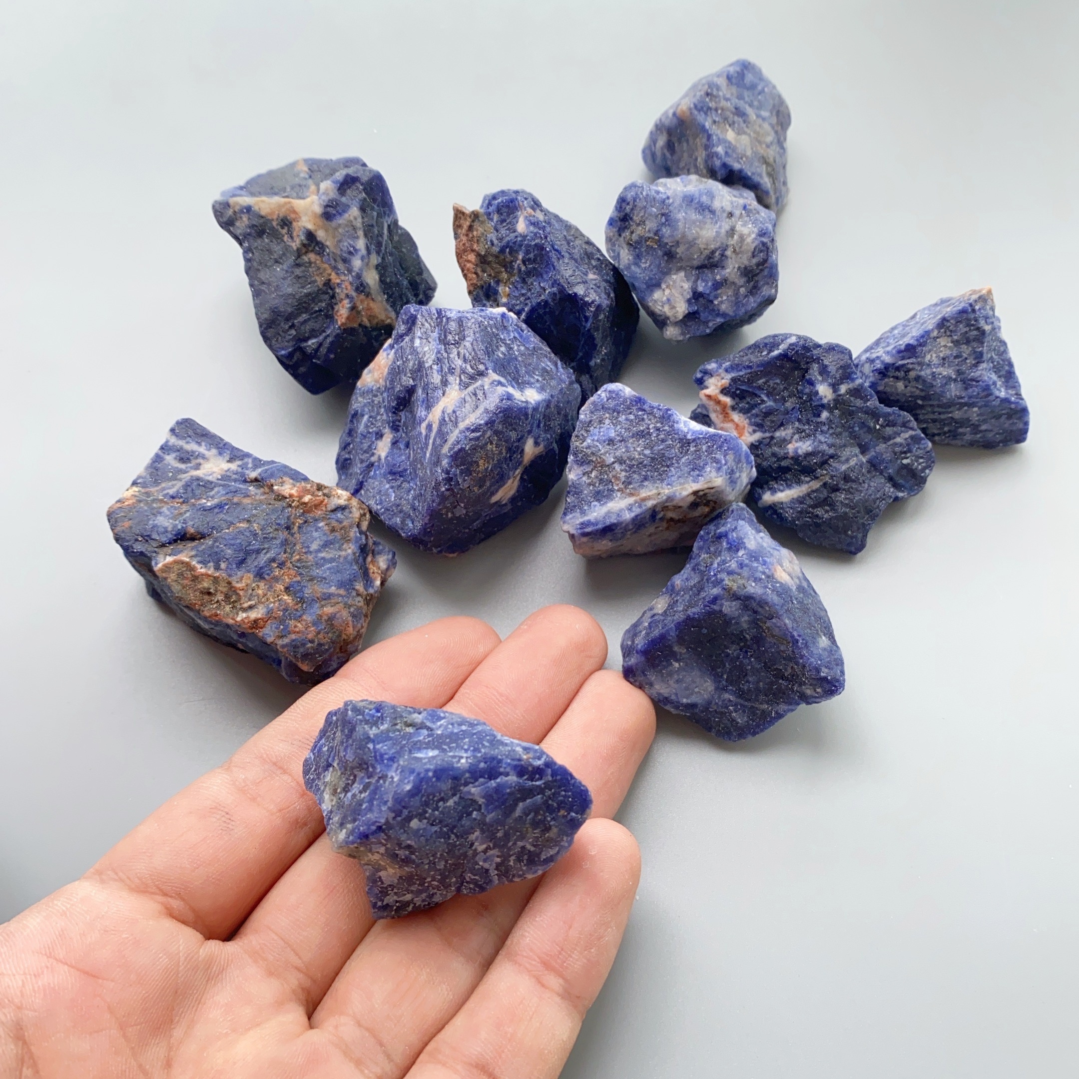 Sodalite Raw Blue Stones Dark Blue Stone With White Veins Vein