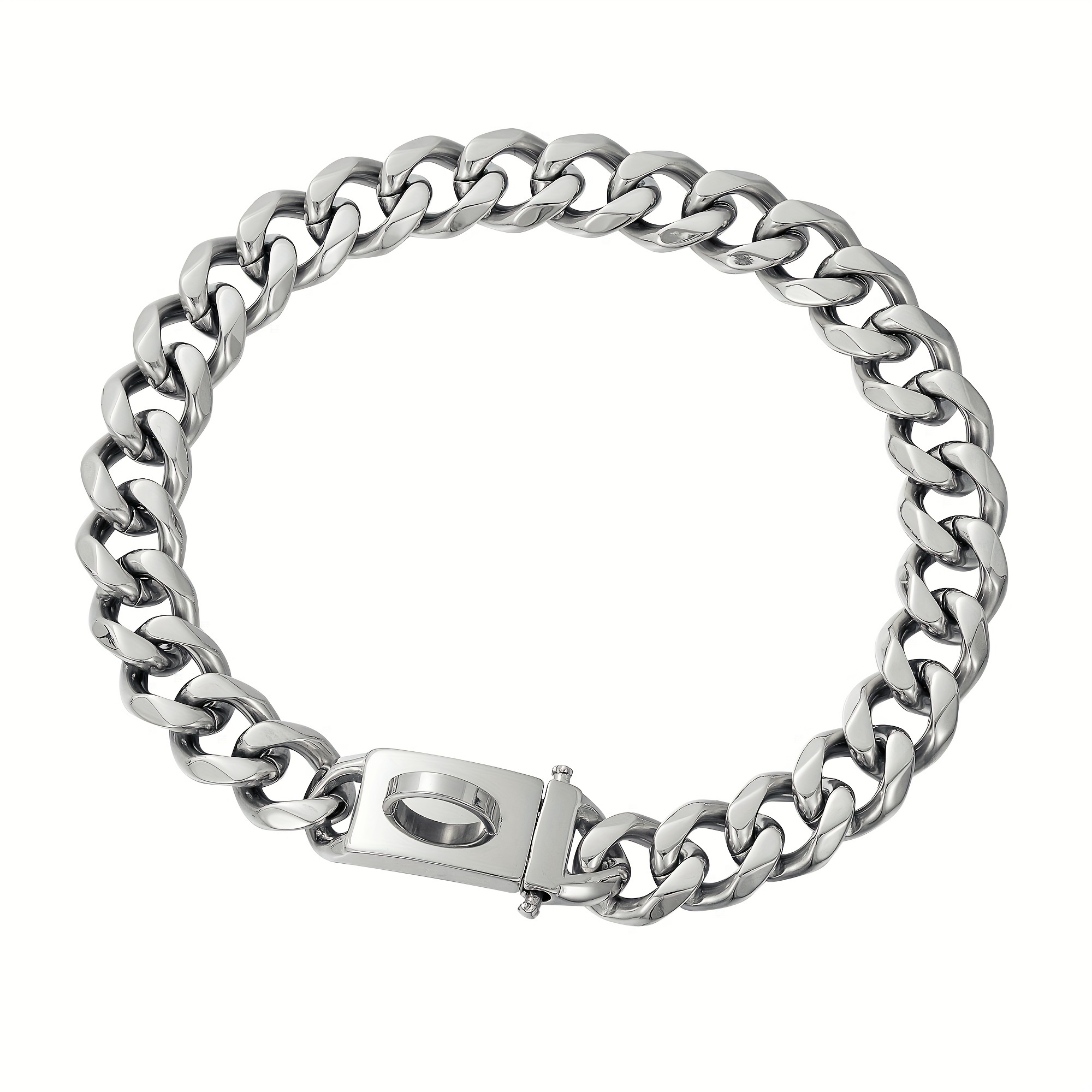 

Stainless Steel Dog Chain Collar, Silver Color, Heavy-duty For Large Dogs, Various Lengths (10-24 Inches), 15mm Width