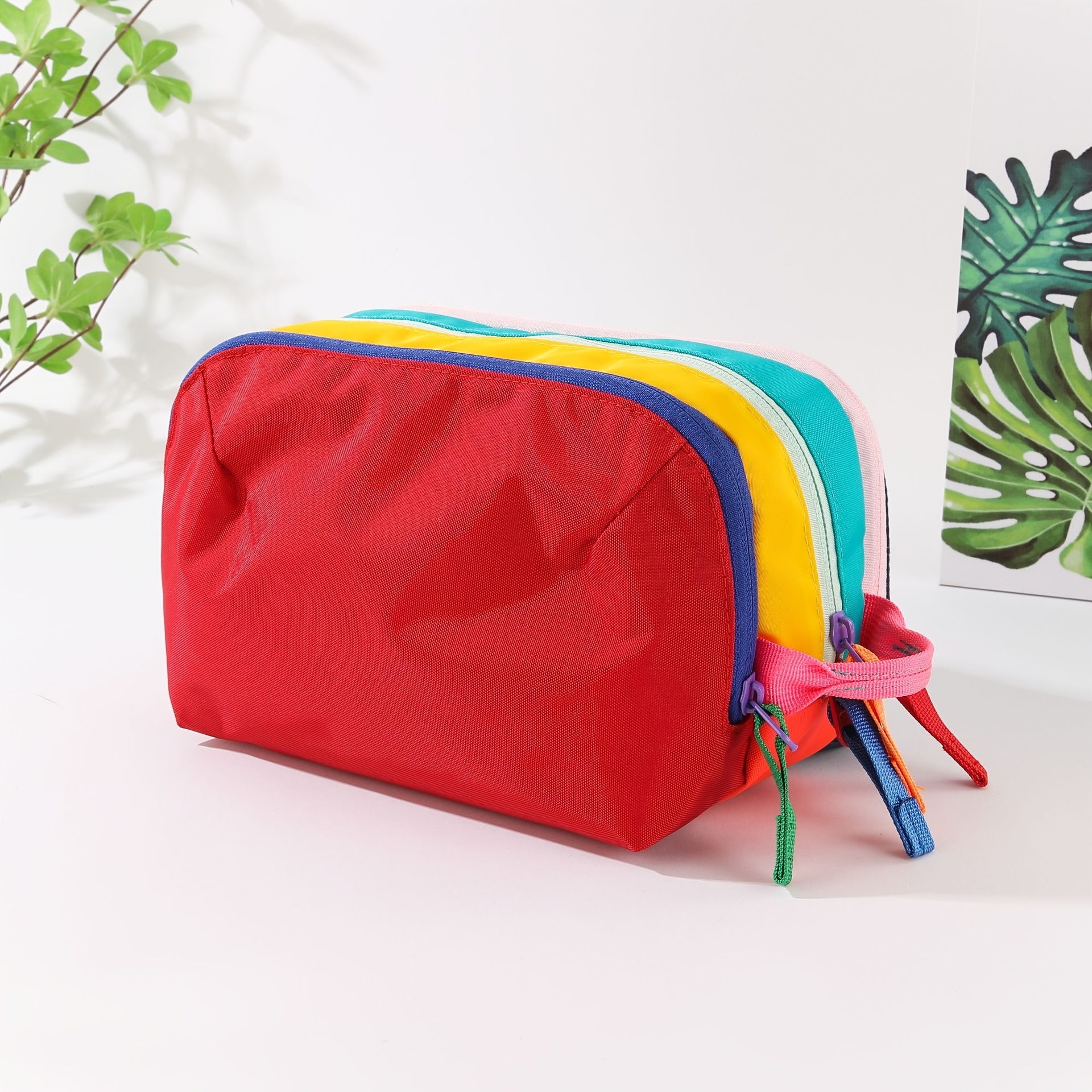 TEMU Neceser de maquillaje color , bolsa de portátil de gran capacidad para viaje y almacenamiento de artículos varios