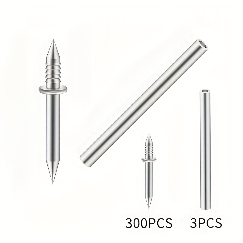 TEMU 303pcs Heavy-duty High-strength Invisible Seamless Ring-pattern Spiral Nails With 3 Special Nail Sleeve Tools. High-hardness Metal Seamless