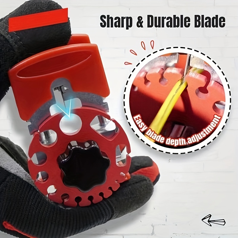 

Stainless Steel Handheld Stripper Tool With Adjustable - Easy Blade Adjustment, Battery-free, For Wire Stripping, Wire Stripping Tool