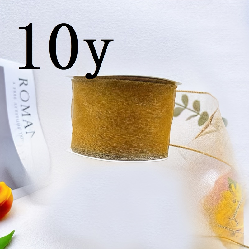 TEMU Nastro in organza di 10Y (6,35 cm/2,5 pollici) per accessori fai da te a , fiocchi grandi, ghirlande, alberi di Natale e decorazioni per esterni