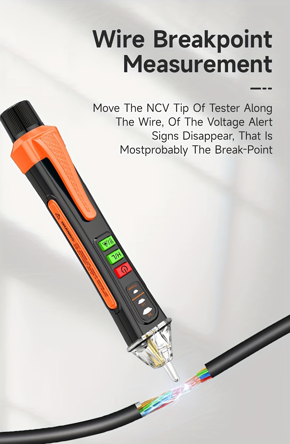 AICEVOOS Non-Contact Voltage Tester Pen - AC 12-1000V Breakpoint Finder with Live/Neutral Indicators, Laser Pointer & Analog Display, Compact Portable Electric Sensor for Electricians & DIY Safety, Electrical Diagnostics | Ergonomic Grip | Durable Plastic Body