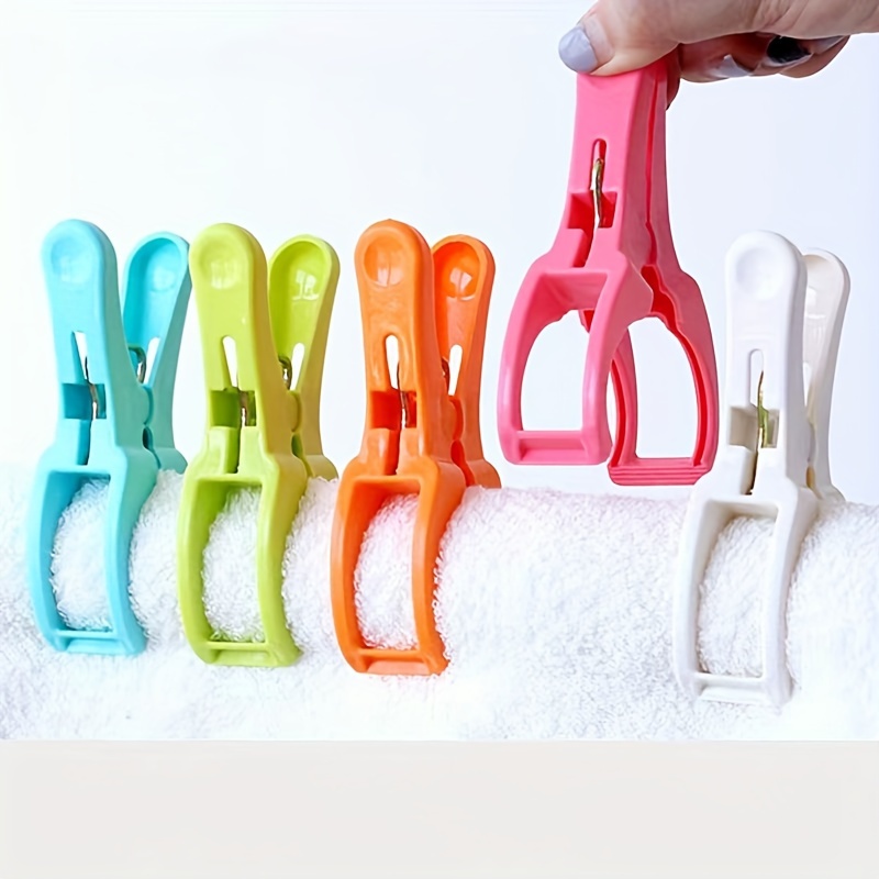 

5-pack Large Plastic Clothespins, Durable Windproof Laundry Hanging Clips For Towels, Linens, And Quilts