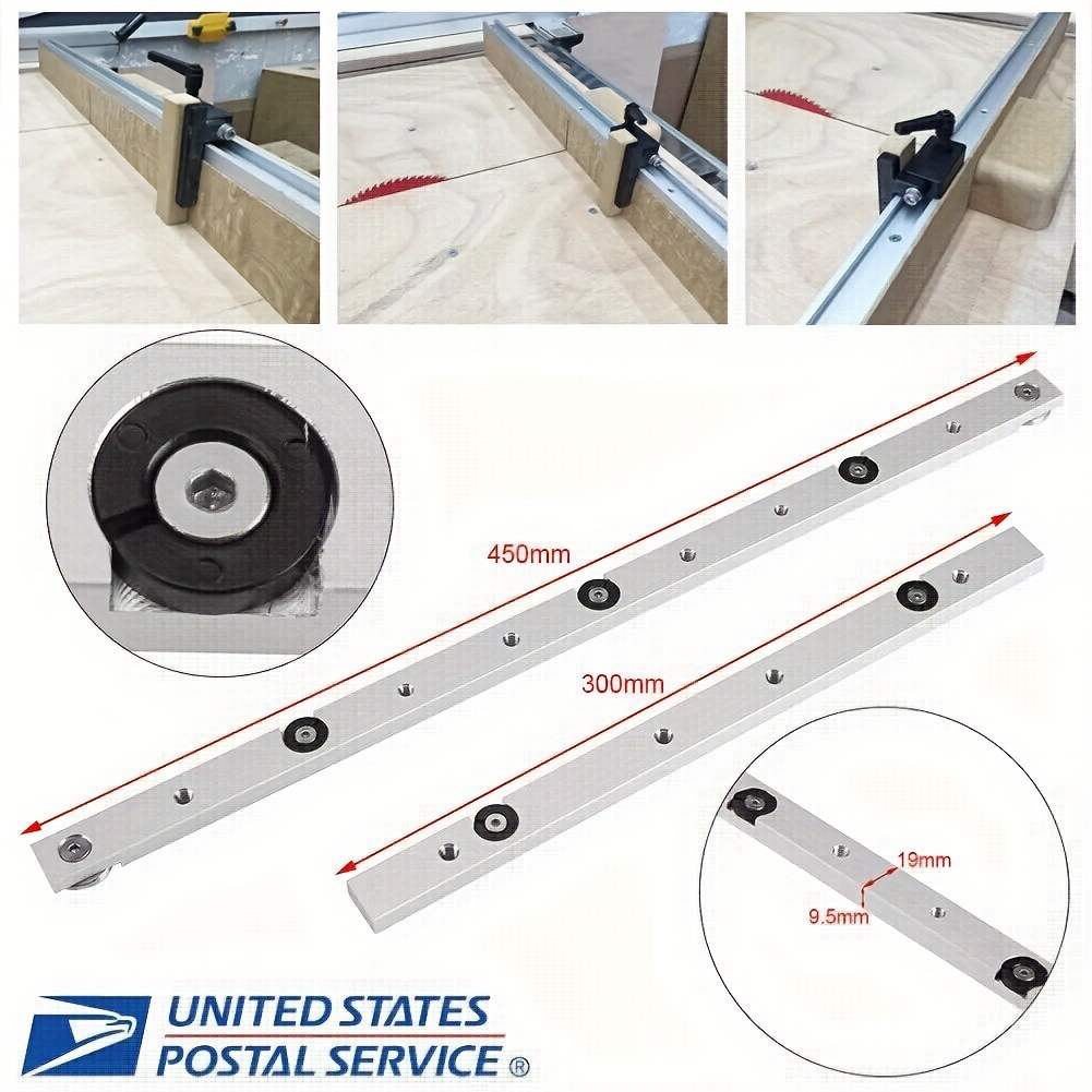 

Aluminium Alloy Miter Bar Slider Table Saw Gauge Rod Woodworking Tool Sturdy In Use 300/450mm