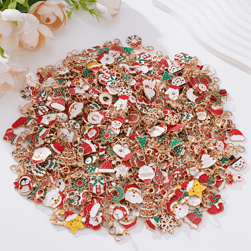 TEMU 52 pezzi di decorazioni casuali a forma di albero di Natale, set di portachiavi natalizi, ciondolo di , renna, di , di , portachiavi da donna in