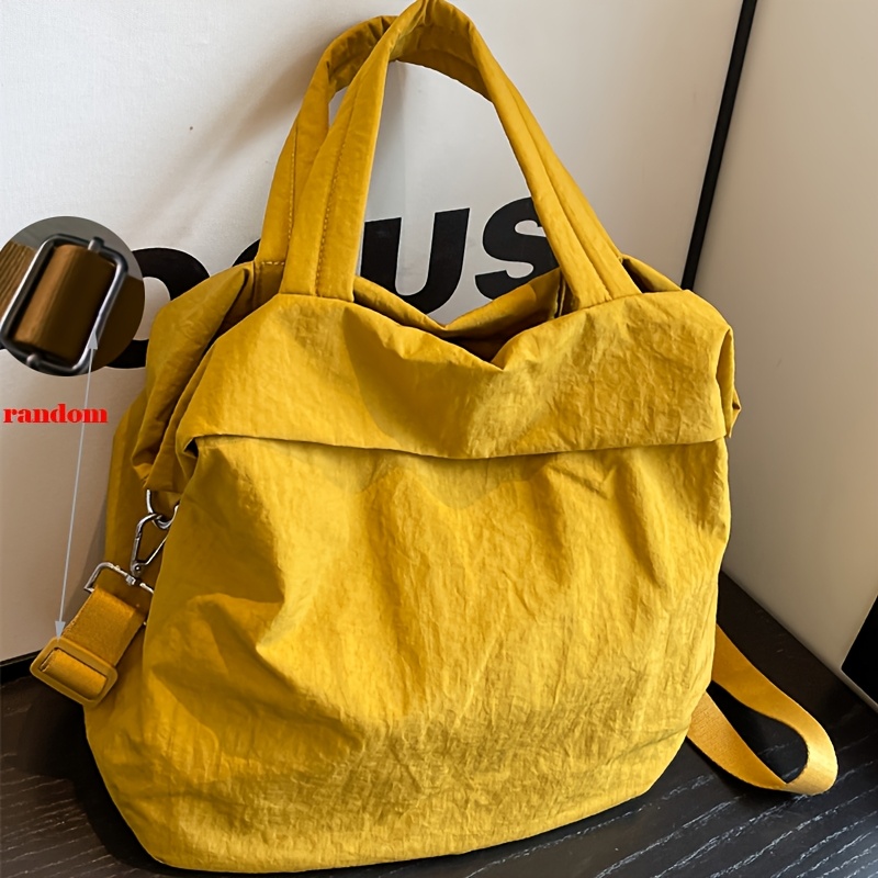 TEMU Spring New Women's Fashion Casual Large Capacity Nylon Cloth Shoulder Bag, Back-to- Items Book Storage Bag Lightweight Body Bag, Daily Handbag Tote Bag Work Bag, Shopping Travel Handbag