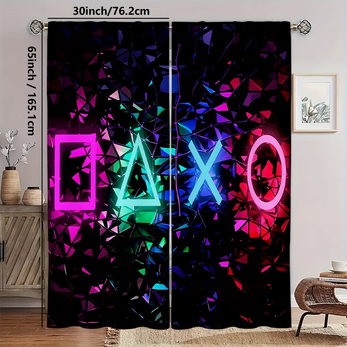 

2pcs - Curtains Set - Polyester, , Rod For Hanging - For & Decor