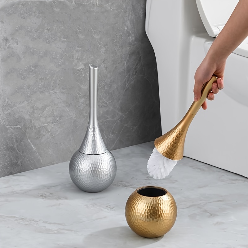 

Elegant Golden Toilet Brush Holder - Reusable, Floor-standing Bathroom Cleaning Tool With Multiple Components, Toilet Cleaning Tool, Bathroom Accessories