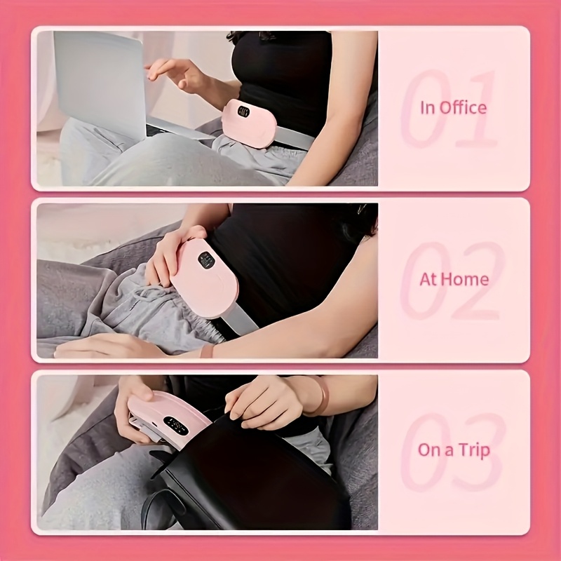 USB Charging Portable Menstrual Heating Pad, Abdominal and Waist Heating Massage Belt for Warmth, Electric Heated Waistband