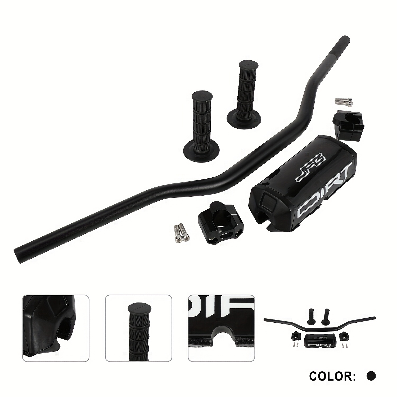 Manubrio Per Moto 28 Mm – Kit Completo Con Cuscinetto, Impugnature E Morsetti Per Cross