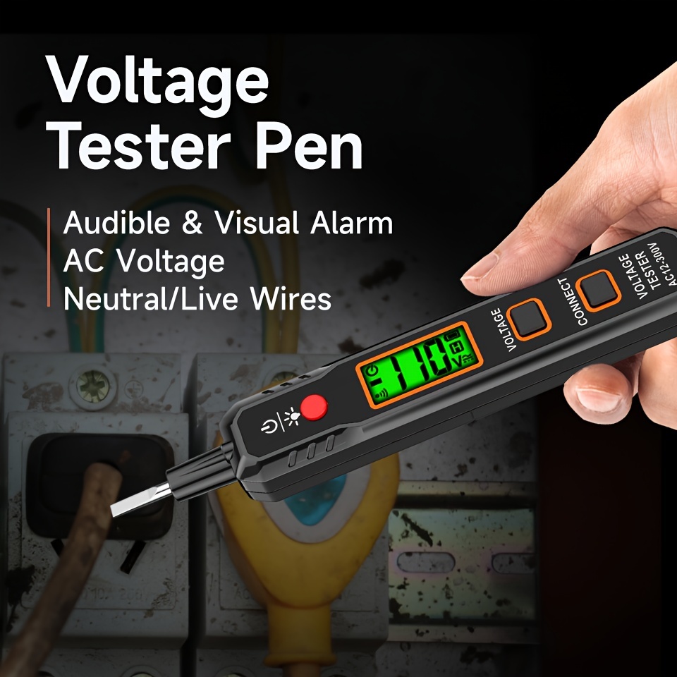 

Accurate Voltage Tester Pen: Digital Ac Voltage Detector, 12- Range, No Battery Required, Abs Material, Suitable For Electrical Testing And