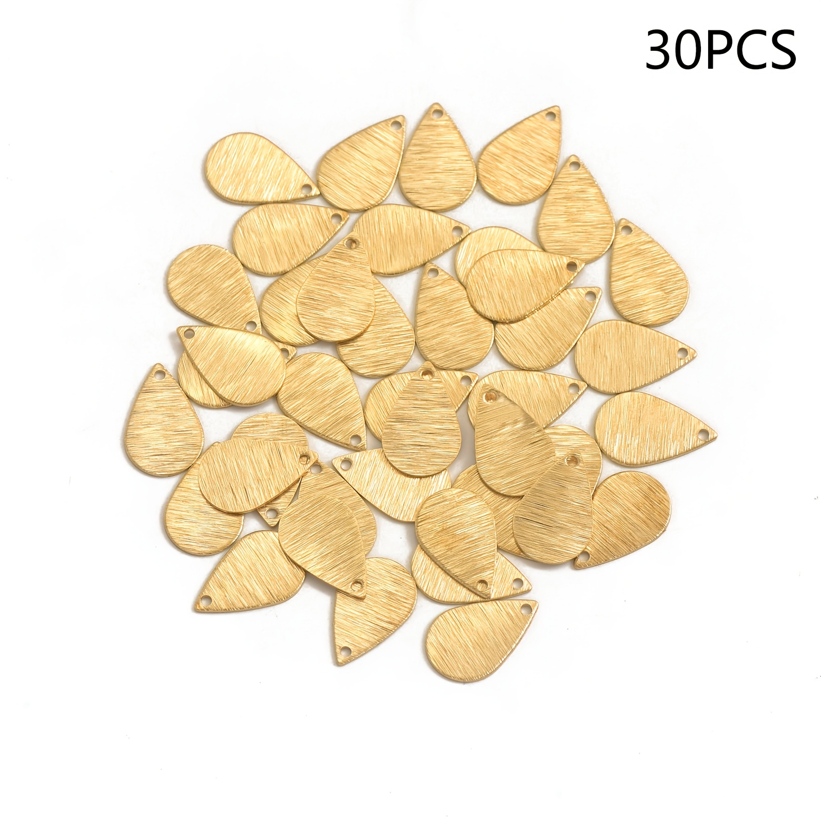 TEMU 30pcs/50pcs Laiton Original Brossé Géométrique Mini Perle Solide Mon Trou de Goutte de pour la Fabrication de Bijoux de Femmes, Boucles