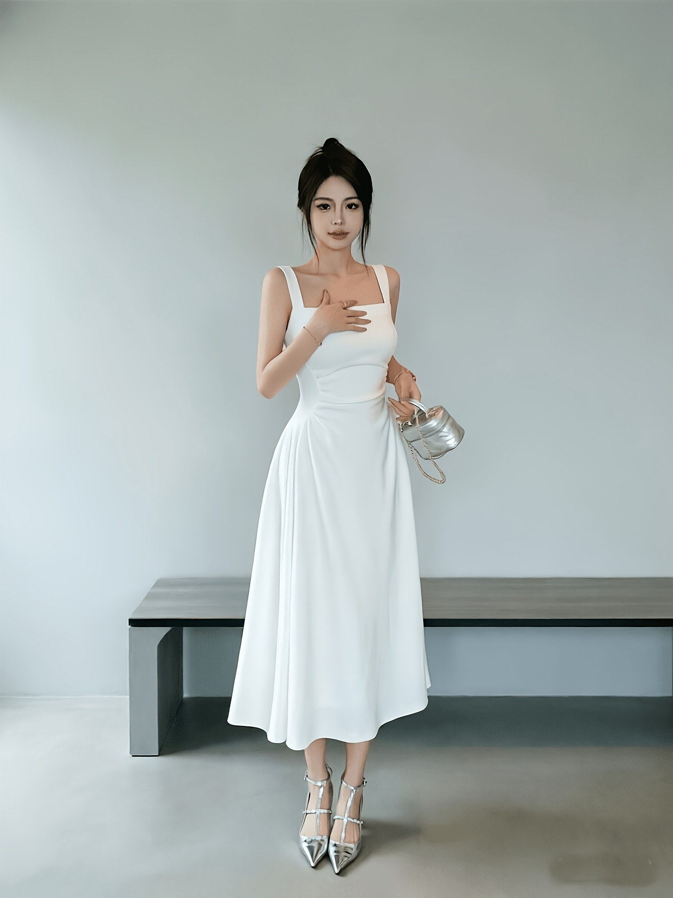 slim fit dress slacks White Wonder Evening Dress main image 1
