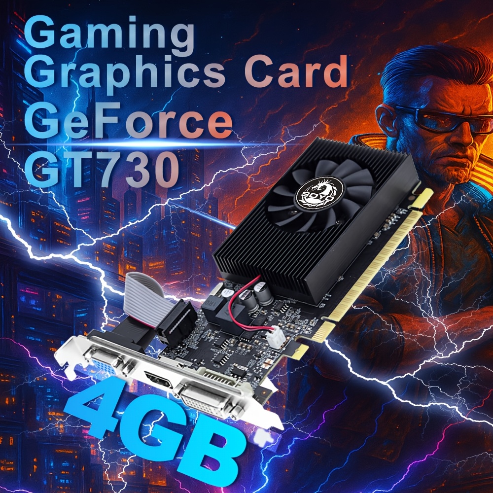   geforce gt730 4gb   gaming graphics card black 40nm gpu 700 1400mhz boost clock 4gb ddr3 single fan cooler pcie 3 0 durable   for pc gaming graphics rendering computer hardware modern cooling stable   professionals 0