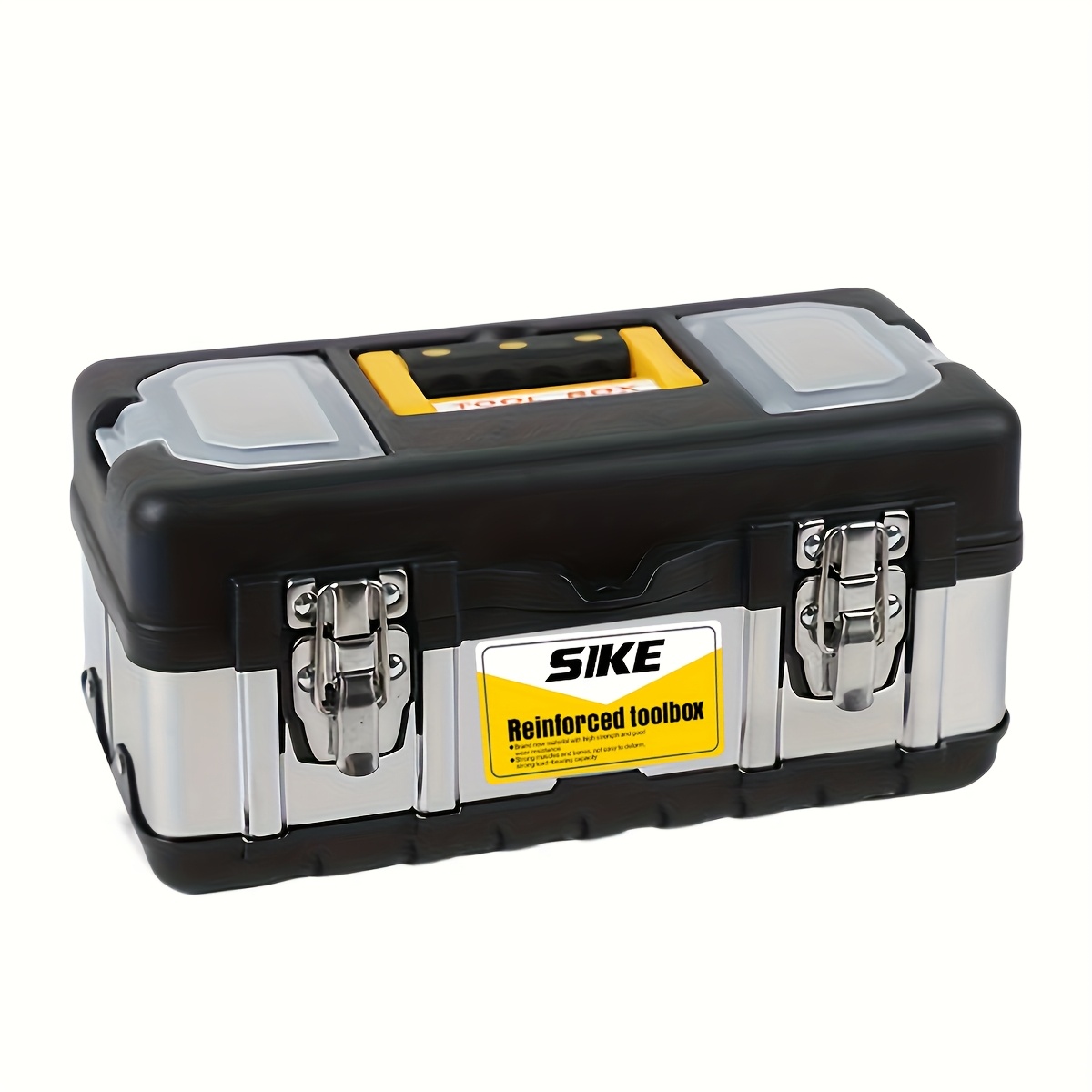 Image of 1pc Hardware Household Stainless Steel Plastic Box, Portable Double-layer Storage Box, Suitable For Hardware Electrician Decoration And Auto Repair Tool Storage, Thickened, Anti-fall, Waterproof And