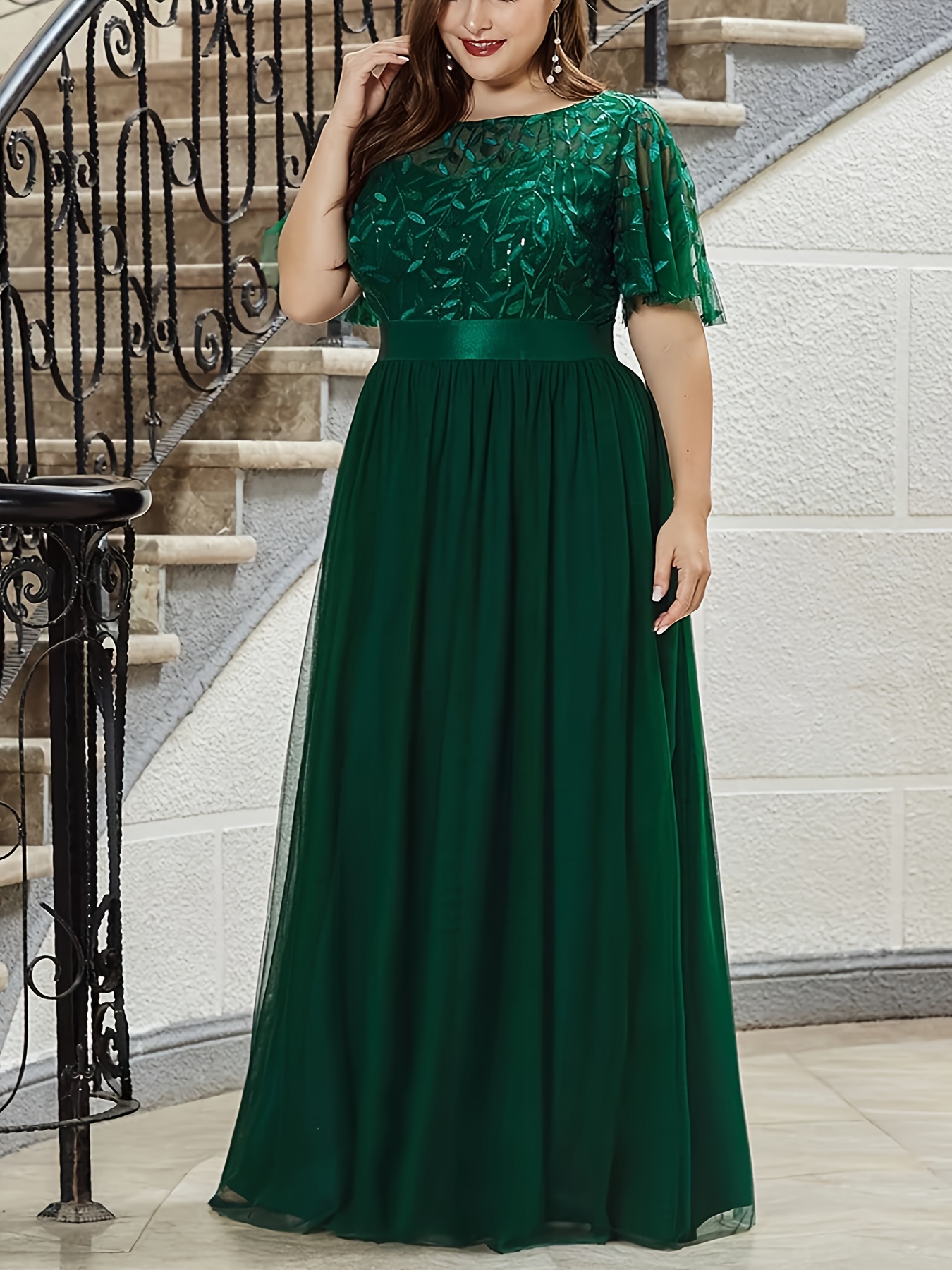 plus size dresses green sold on Temu United States