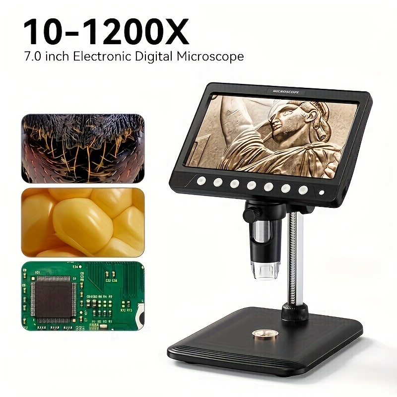 Microscopio Digitale Dcorn 7'' 1200X - 12MP 1080P Con Schermo LCD E LED - Foto 6