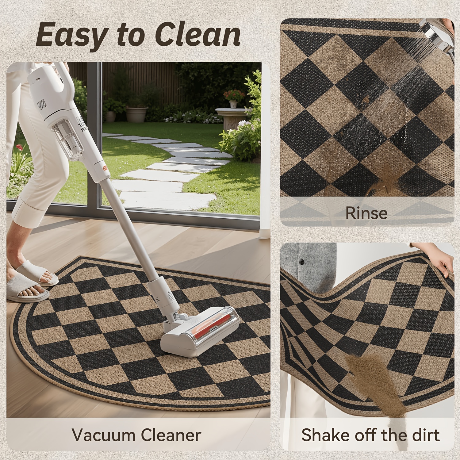 Non-Slip Semicircular Front Door Mat, Absorbent Welcome Mat