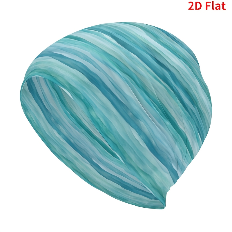 TEMU Chemo Hat Cap Beanie Hat Turban Cap Unisex Waves Of Turquoise Hues Print Soft Cozy Material For Outdoor Camping Hiking Stylish