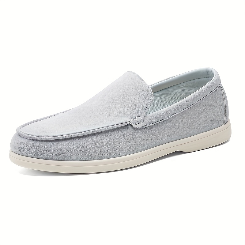 Men\'s Blue/ Gray Suede Slip-On Loafers - Casual Comfort / Gently Worn Grey Loafers | Mens Casual Slip-Ons | Just Men main image 2