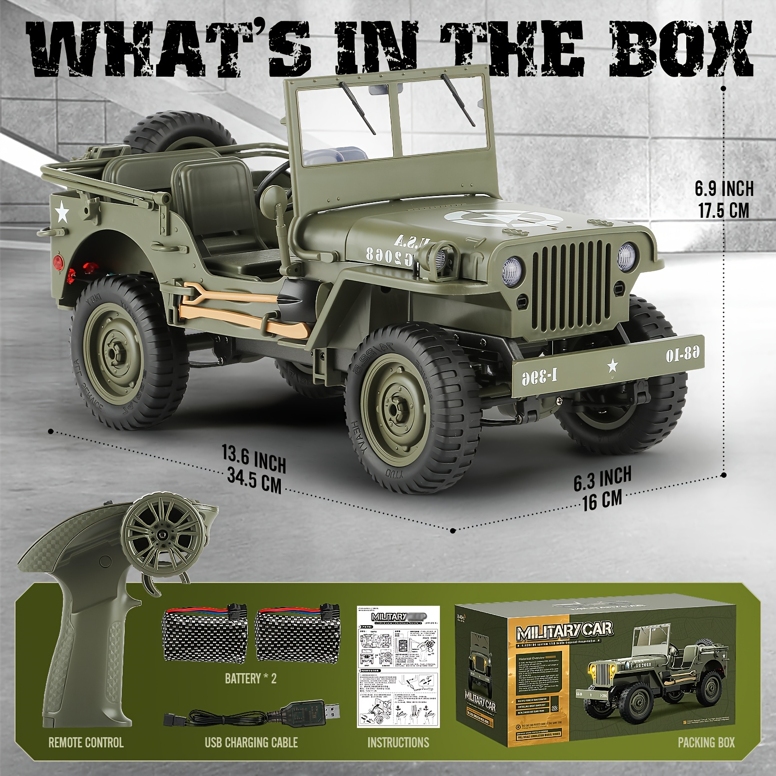 1:10 Scale Adult Electric RC Climbing Car - Off-Road Remote Control Vehicle with 2 Batteries & Ultra-Long Runtime, Durable Plastic Construction, USB Rechargeable, Headlights, Rugged Tires for All-Terrain Adventure, Sporty Appearance, Highdetail Design, Outdoor Adventure, Highdetail Model, Rechargeable Battery, Racing Fans