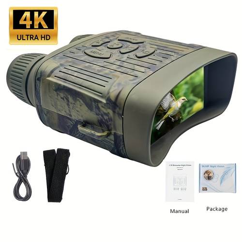 36mp 4k binoculars with infrared 3 inch hd large screen 10x magnification infrared digital camera for 100 viewing hunting use farm surveillance wildlife observation binoculars for adults